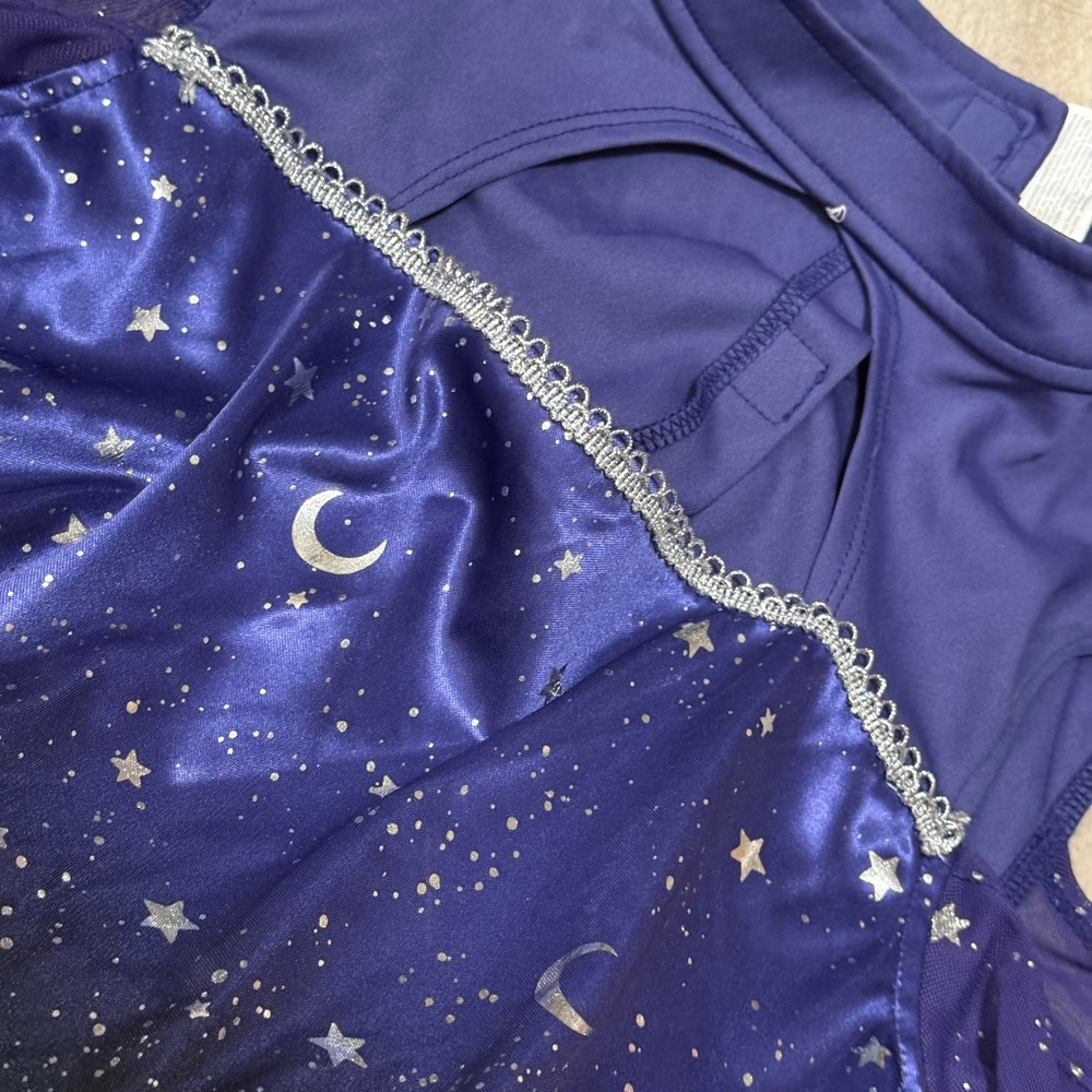 Kids Girls Star Moon Witch Dress Costume‎ with Hat Sparkle Starry Night - Picture 4 of 7